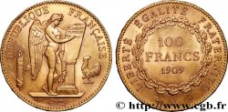 100 francs or Génie, tranche inscrite en relief Liberté Égalité Fraternité 1909 Paris F.553/3