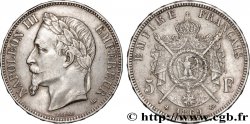5 francs Napoléon III, tête laurée 1869 Strasbourg F.331/15