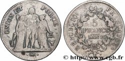 5 francs Union et Force, Union serré, seulement glands intérieurs 1802 Bordeaux F.288/176