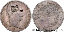5 francs Napoléon Empereur, Empire français, contremarqué d’une tête de tigre 1811 Rouen F.307/28 var.