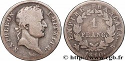 1 franc Napoléon Ier tête laurée, Empire français 1810 Rouen F.205/14