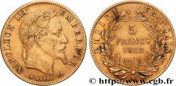5 francs or Napoléon III, tête laurée 1868 Strasbourg F.502/14