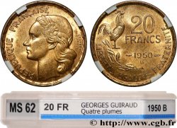20 francs Georges Guiraud, 4 faucilles 1950 Beaumont-Le-Roger F.401/3 MS62 GENI