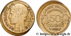 50 centimes Morlon, Fauté Hors Virole en Casquette 1938  F.192/14 var. TTB+