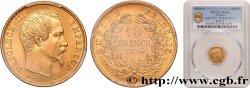 10 francs or Napoléon III, tête nue, petit module, tranche lisse 1854 Paris F.505/1