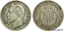 1 franc Napoléon III, tête laurée 1867 Paris F.215/6 TB35