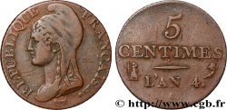 5 centimes Dupré, petit module 1796 Paris F.113/1