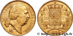 20 francs or Louis XVIII, tête nue 1824 Paris F.519/31
