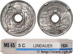 5 centimes Lindauer, petit module 1924 Paris F.122/8 ST65 GENI
