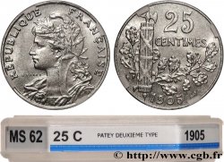 25 centimes Patey, 2e type 1905  F.169/3 SUP62 GENI