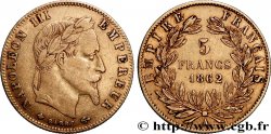 5 francs or Napoléon III, tête laurée 1862 Paris F.502/1