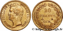 20 francs or Louis-Philippe, Tiolier, tranche inscrite en creux 1831 Rouen F.524/3