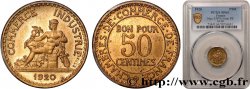 Essai-piéfort de 50 centimes Chambres de commerce 1920 Paris GEM.82 EP