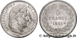 5 francs Ier type Domard, tranche en relief 1831 Rouen F.320/2