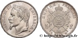 5 francs Napoléon III, tête laurée 1869 Strasbourg F.331/15