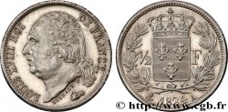 1/2 franc Louis XVIII 1824 Paris F.179/43