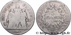 5 francs Union et Force, Union desserré, avec gland intérieur du bas et gland extérieur 1798 Bordeaux F.291/20