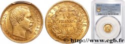 10 francs or Napoléon III, tête nue, petit module, tranche lisse 1854 Paris F.505/1