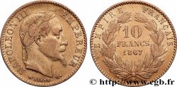 10 francs or Napoléon III, tête laurée 1867 Strasbourg F.507A/16