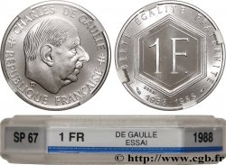 Essai de 1 franc De Gaulle 1988 Pessac F.227/1 MS67 GENI