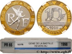 10 francs Génie de la Bastille, Avers BE / Revers BU 1998 Pessac F.375/15 var. MS65 GENI