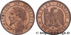Un centime Napoléon III, tête nue, différent levrette 1855 Paris F.102/15 MS