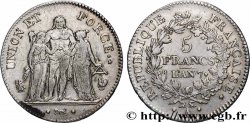 5 francs Union et Force, Union serré, avec glands intérieurs et gland extérieur 1799 Paris F.288/95 XF