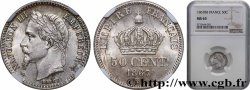 50 centimes Napoléon III, tête laurée 1867 Strasbourg F.188/16 FDC65 NGC