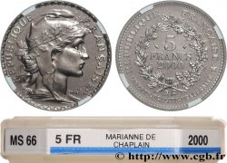 5 francs La Marianne de Chaplain 2000 Paris F.354/1 MS66 GENI