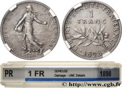 1 franc Semeuse, flan mat, vieil argent 1898 Paris F.217/2