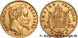 20 francs or Napoléon III, tête laurée, Grand BB 1867 Strasbourg F.532/17