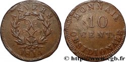 10 cent. Anvers au double L, frappe de l’atelier de Wolschot 1814  Anvers F.130C/2