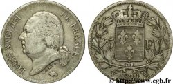 5 francs Louis XVIII, tête nue 1822 Lille F.309/75