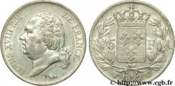 5 francs Louis XVIII, tête nue 1822 Lille F.309/75