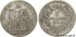 5 francs Union et Force, Union serré, seulement gland extérieur 1797 Paris F.288/5 B13