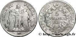 5 francs Union et Force, Union serré, avec glands intérieurs et gland extérieur 1799 Paris F.288/37