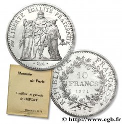 Piéfort argent de 10 francs Hercule 1971 F.364/10 P