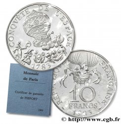 Piéfort argent de 10 francs Conquête de l’Espace 1983 Pessac F.367/3P