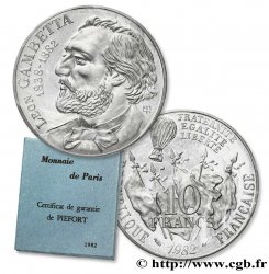 Piéfort argent de 10 francs Gambetta 1982 Paris GEM.187 P2