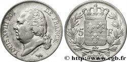 5 francs Louis XVIII, tête nue 1822 Lille F.309/75