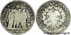 5 francs Union et Force, Union serré, seulement gland extérieur 1799 Bayonne/Paris F.294/31