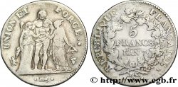 5 francs Union et Force, Union serré, seulement gland extérieur 1799 Perpignan F.288/118