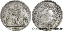 5 francs Union et Force, Union serré, seulement gland extérieur 1798 Bordeaux F.288/57