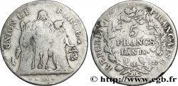 5 francs Union et Force, Union serré, avec glands intérieurs et gland extérieur 1802 Bayonne F.288/180
