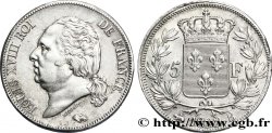 5 francs Louis XVIII, tête nue 1822 Rouen F.309/70