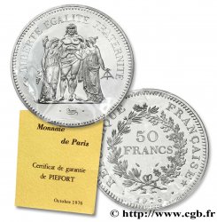 Piéfort argent de 50 francs Hercule 1976 F.427/4P