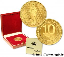 Belle Épreuve Or 10 francs Millénaire Capétien 1987 Paris F.371/2 var.