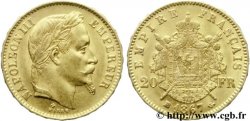 20 francs or Napoléon III, tête laurée 1867 Strasbourg F.532/17