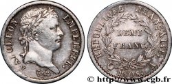 Demi-franc Napoléon Ier tête laurée, République française, buste fort 1808 Paris F.177/2