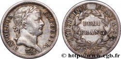 Demi-franc Napoléon Ier tête laurée, République française 1808 Paris F.177/2